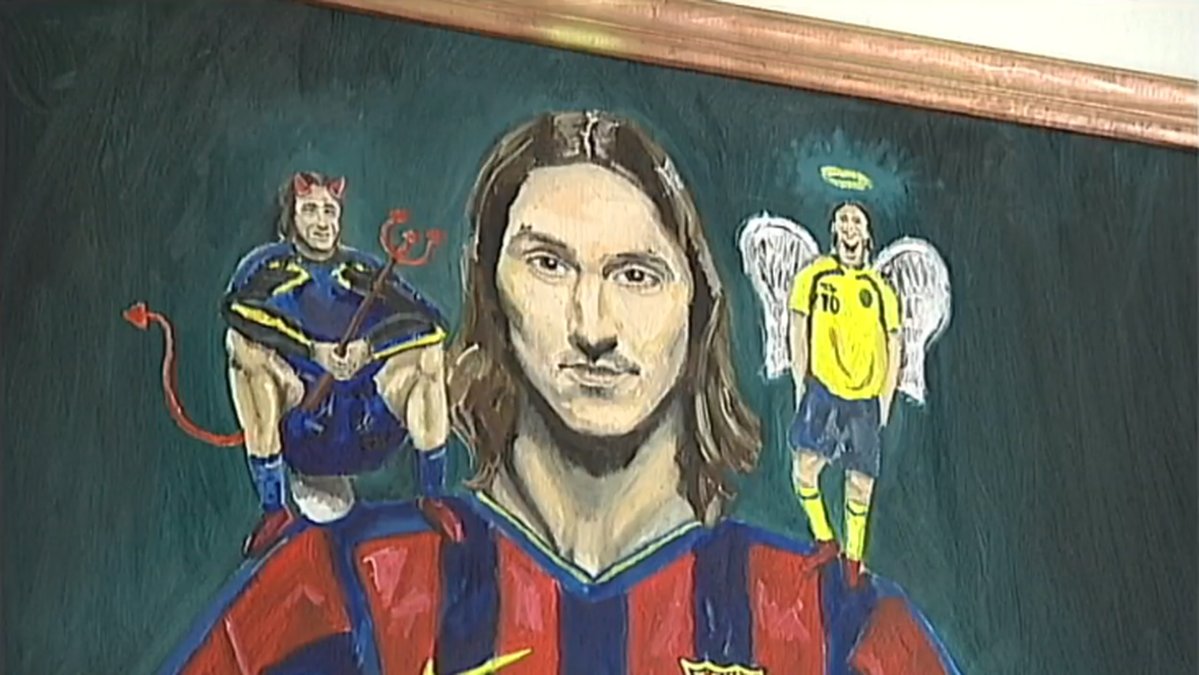 En av tavlorna på Zlatan.